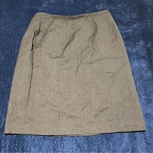 Classic Harve Benard  chocolate brown wool skirt sz 16 , lined, back-slit pleat